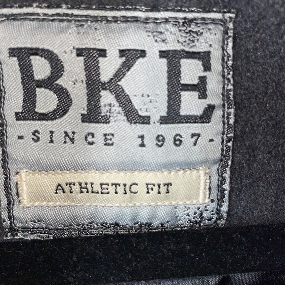 BKE Mens Large Dark Gray Jacket Coat Lined Quilted Wool Winter Warm Athletic Fit - Picture 3 of 9